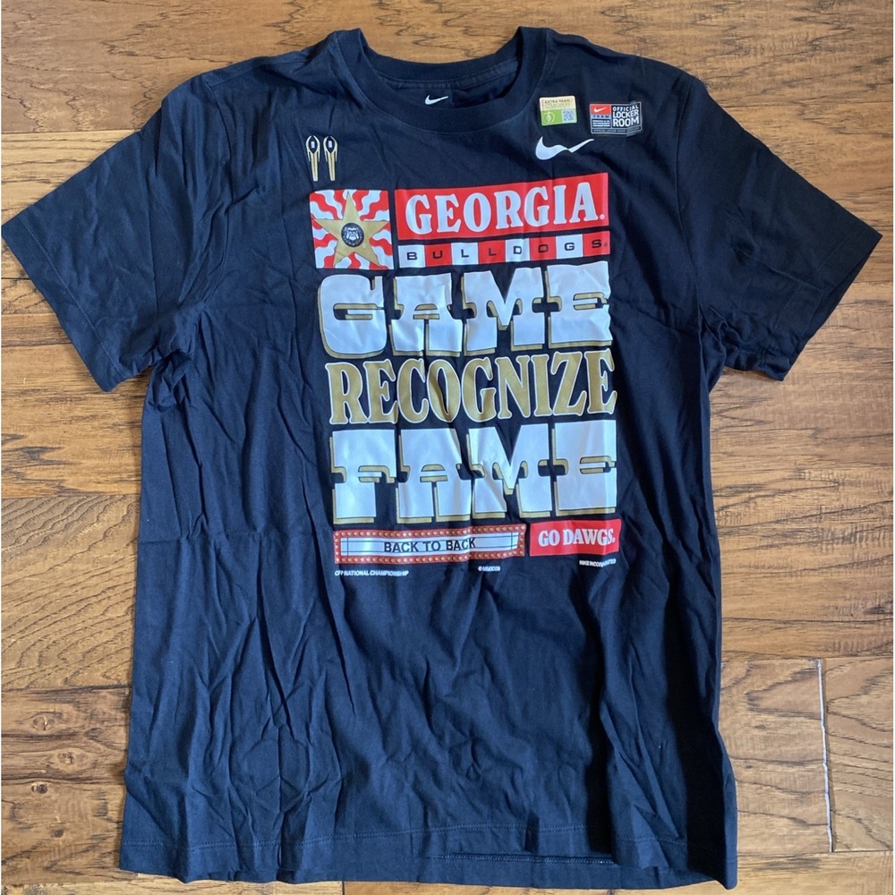 NEW Georgia Bulldogs Nike T-Shirt Mens Sz Lrg 2022 National Champions Black NWT